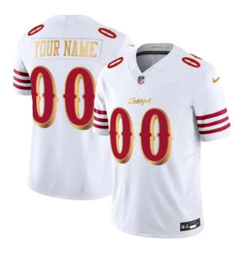 Men's White Gold San Francisco 49ers Customized 2025 F.U.S.E. “Rivalries” Vapor Limited Stitched Football Jersey